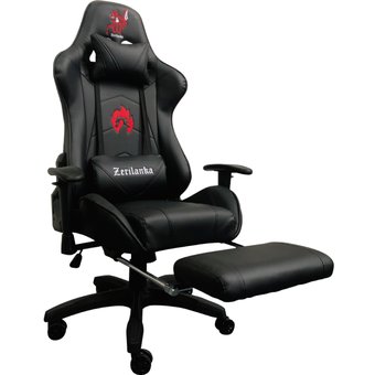Silla Gamer Reclinable Ergonómica Negra con Reposapiés