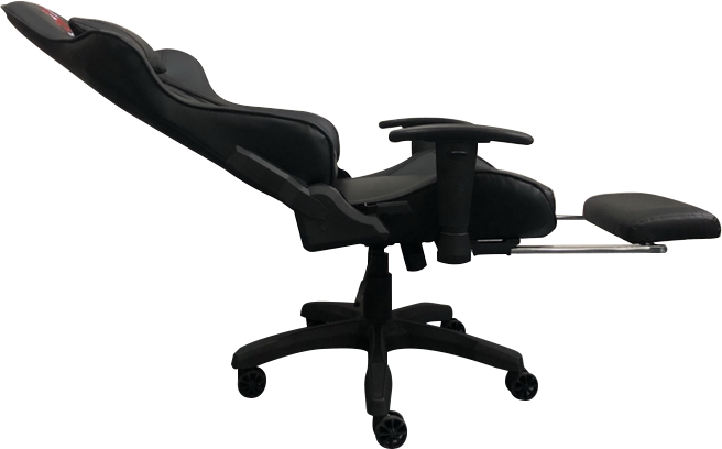 Silla Gamer Reclinable Ergonómica Negra con Reposapiés