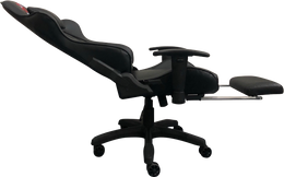 Silla Gamer Reclinable Ergonómica Negra con Reposapiés