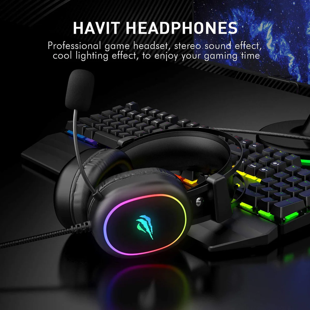 AUDIFONOS DIADEMA GAMER RGB ESTEREO MICR