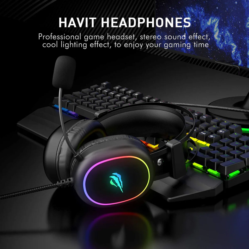 Audífonos Diadema Gamer RGB Estéreo con Micrófono