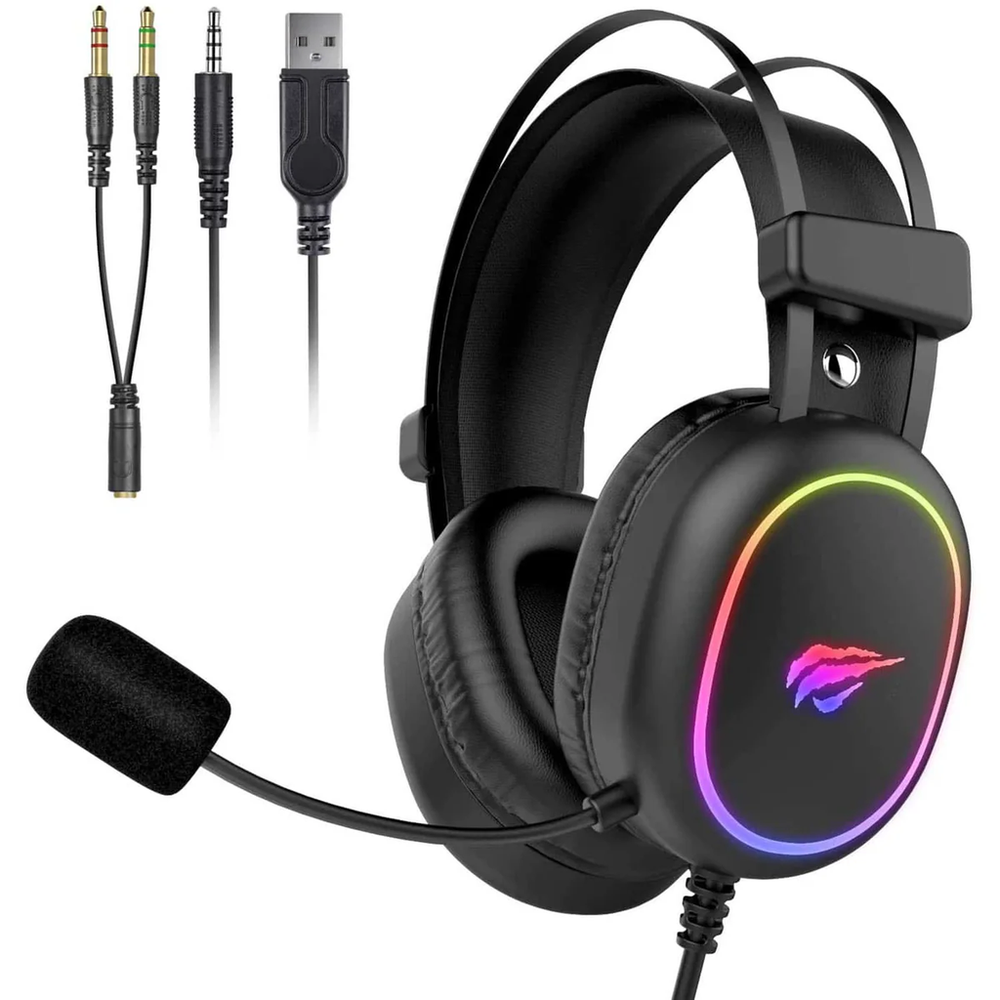 AUDIFONOS DIADEMA GAMER RGB ESTEREO MICR