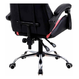 Silla Gamer con Reposapiés Negra y Rosada Reclinable 135°
