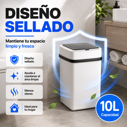 Caneca Papelera con Sensor Automático 10 Litros sin Contacto