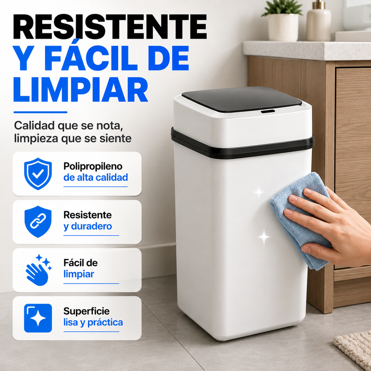 Caneca Papelera con Sensor Automático 10 Litros sin Contacto