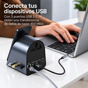 HUB CON CARGADOR INALÁMBRICO 11 EN 1