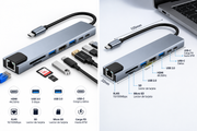 Convertidor tipo C 8 en 1 hub usb HDMI