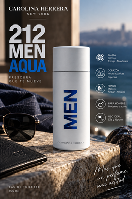 Set Regalo: 212 Men Aqua EDT 100ml & Reloj Rolex Daytona