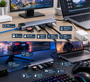 Convertidor tipo C 8 en 1 hub usb HDMI