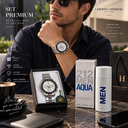 Set Regalo: 212 Men Aqua EDT 100ml & Reloj Rolex Daytona