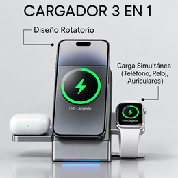 Cargador Magnético Inalámbrico 3 en 1 MT16 Retráctil