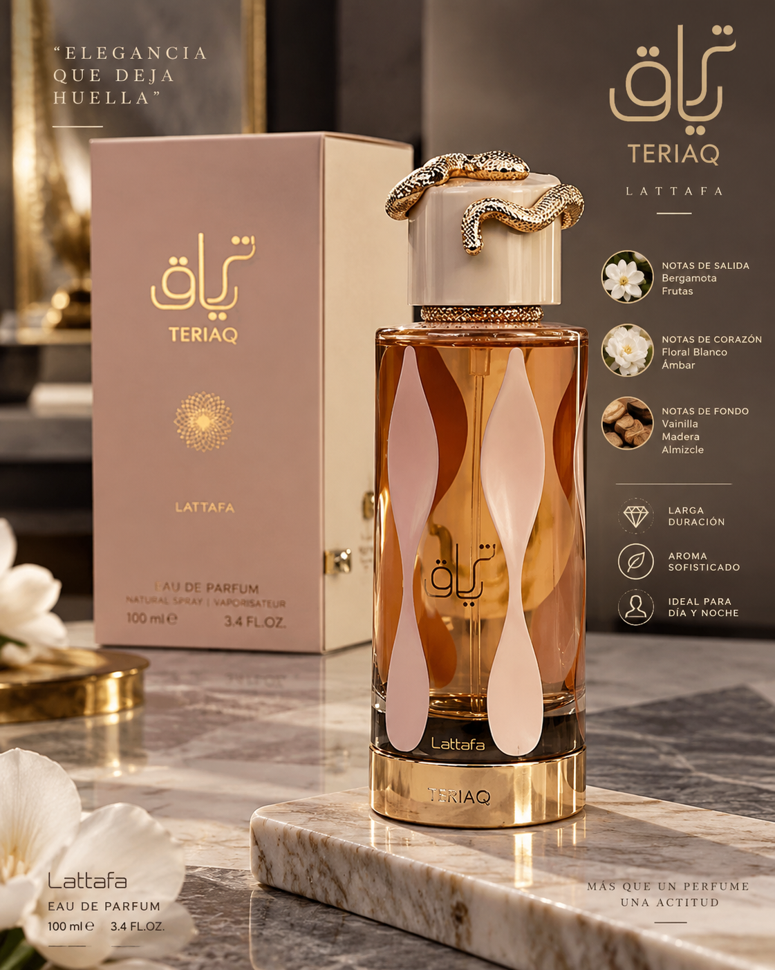 Lattafa Teriaq EDP 100ml – Perfume Masculino Árabe