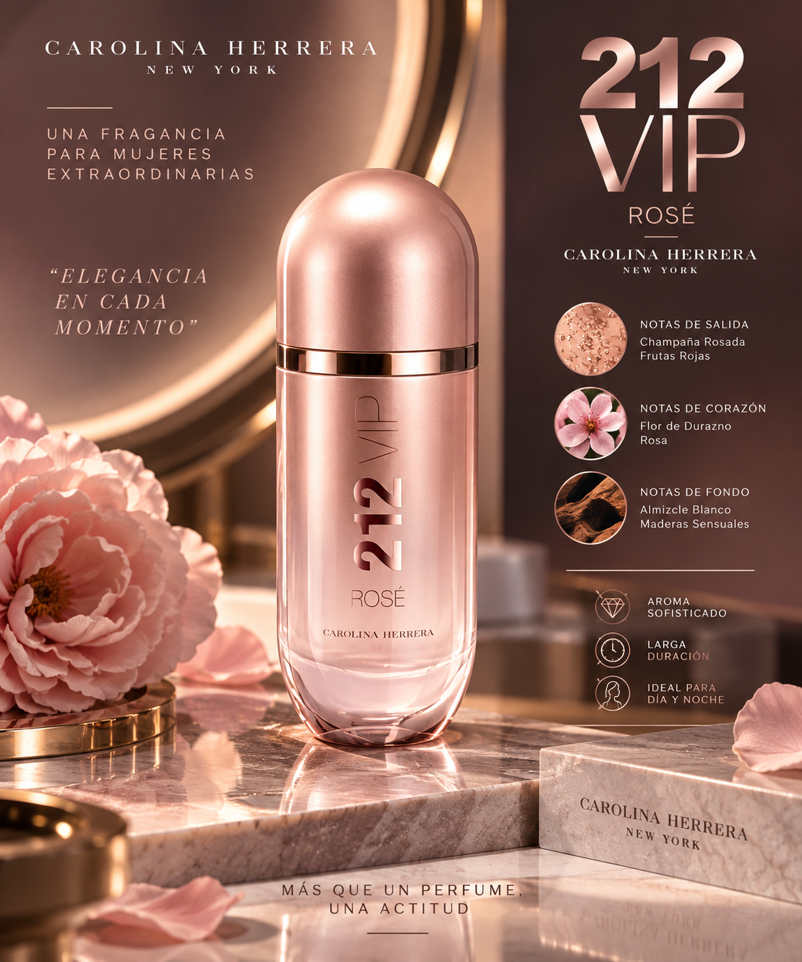 Set Trío Perfumes Femeninos: 212 VIP Rosé & Yara Lattafa & Coco Mademoiselle 100ml c/u
