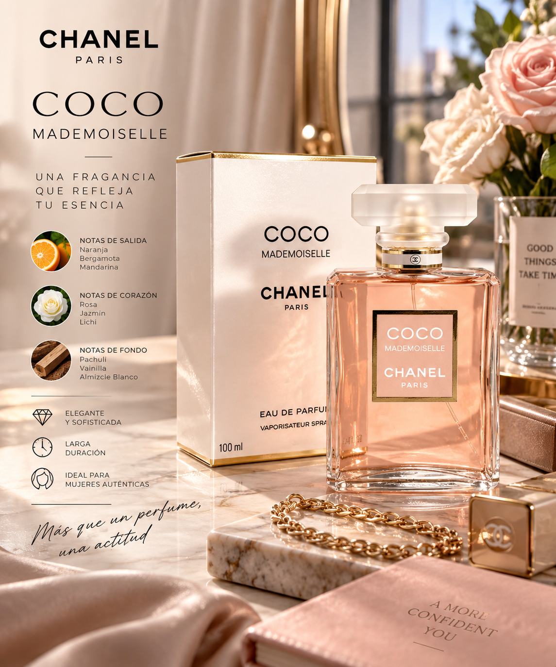 Set Trío Perfumes Femeninos: 212 VIP Rosé & Yara Lattafa & Coco Mademoiselle 100ml c/u